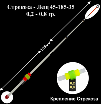 Сторожок лавсановый "ПМ" Стрекоза-Лещ 40-185-35 (0,2-0,8гр) (инд уп)