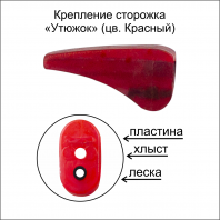 Крепление сторожка "Утюжок" красный ФЦ (в бл 10 шт)